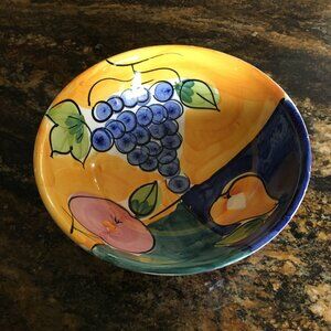 Vintage Italian Handpainted Fruit Bowl